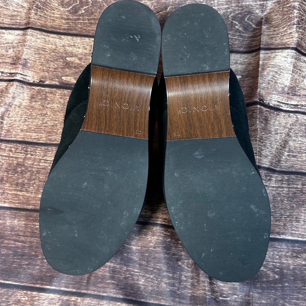 Vionic‎ Kacie Black Suede Platform Clogs Studded Mules VW18254 Womens 9 - Picture 9 of 10